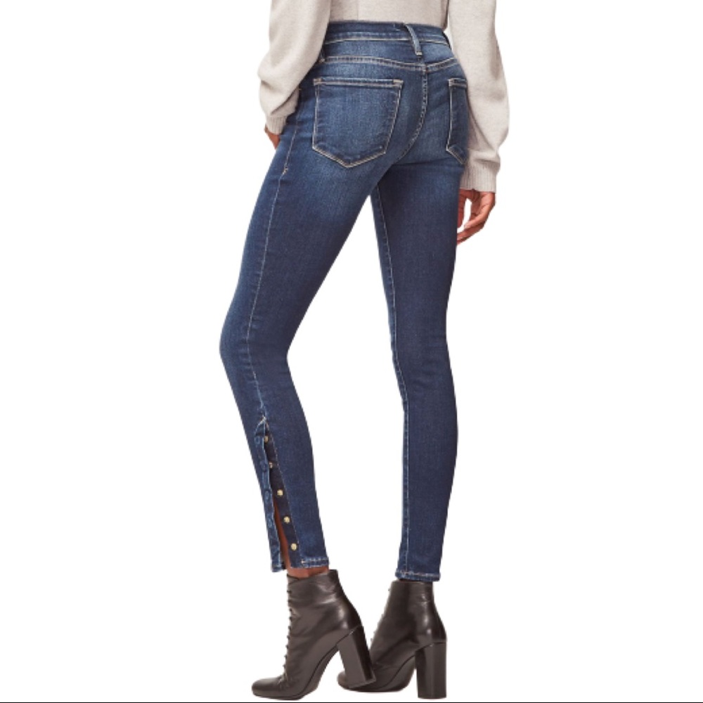 Frame Le Skinny De Jeanne Snap Away Jeans Size 25 - Picture 1 of 7